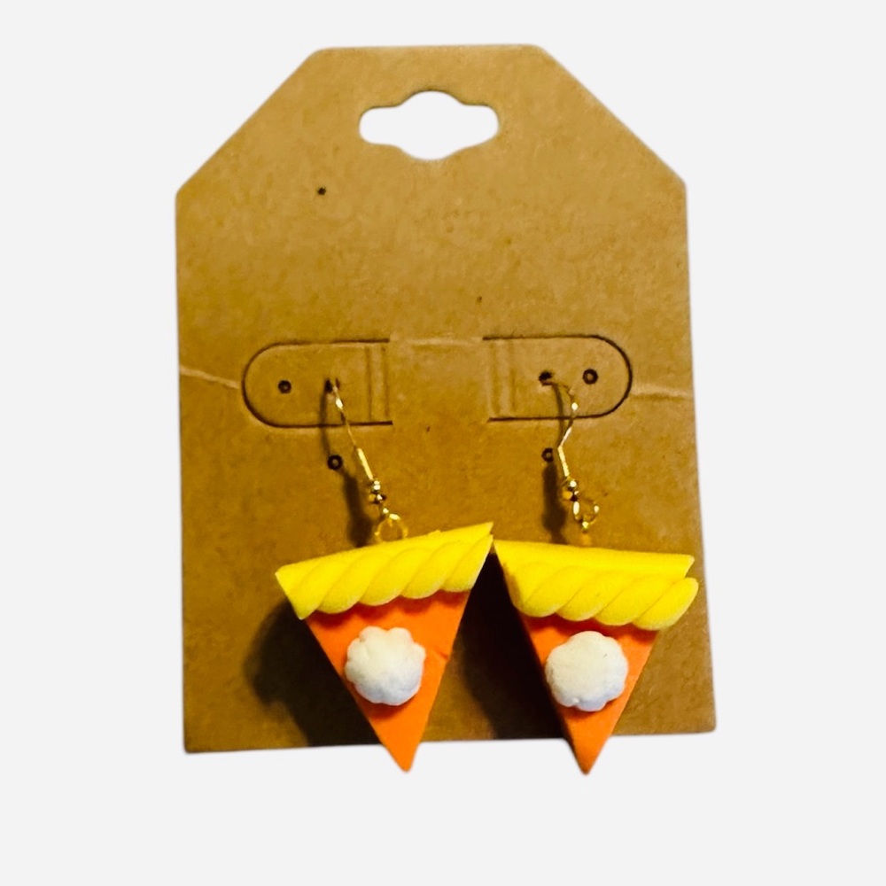 NWT Playful Pumpkin Pie Thanksgiving Earrings - Orange and Yellow